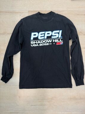 Shadow Hill Black Long Sleeve Tee with White and Blue Pepsi Logo